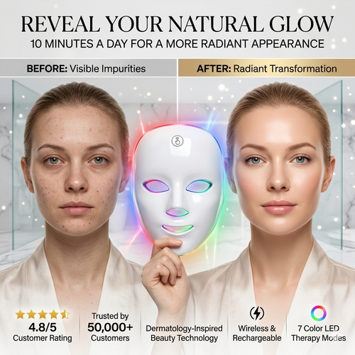 GlowMask Pro — 7-Color LED Light Therapy Face Mask