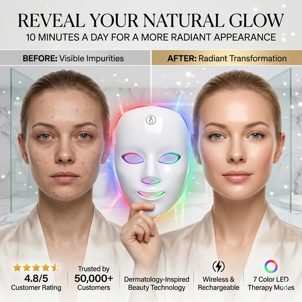 GlowMask Pro — 7-Color LED Light Therapy Face Mask